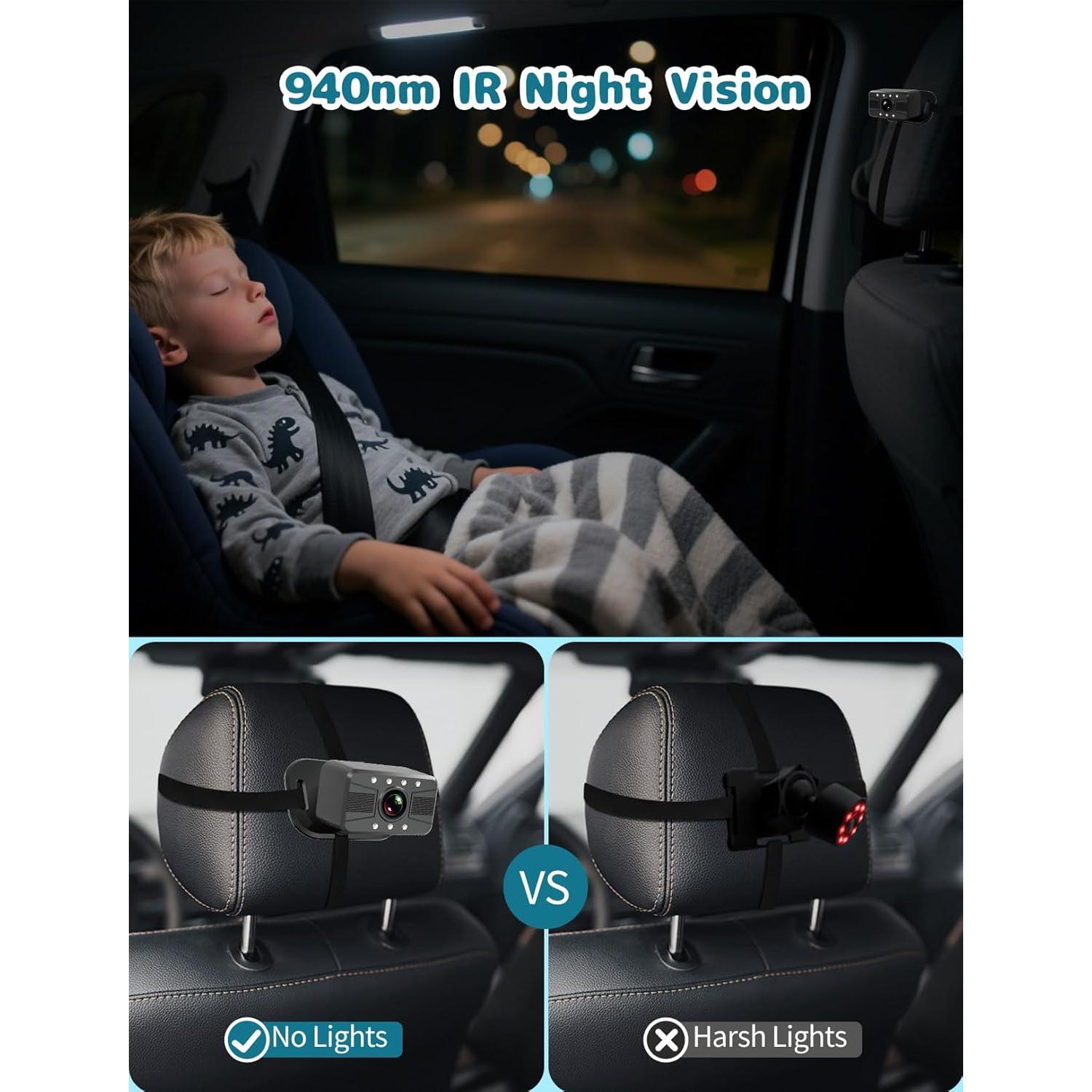 Cámara para Bebés HUBOOK con Pantalla de 7" HD y Doble Cámara