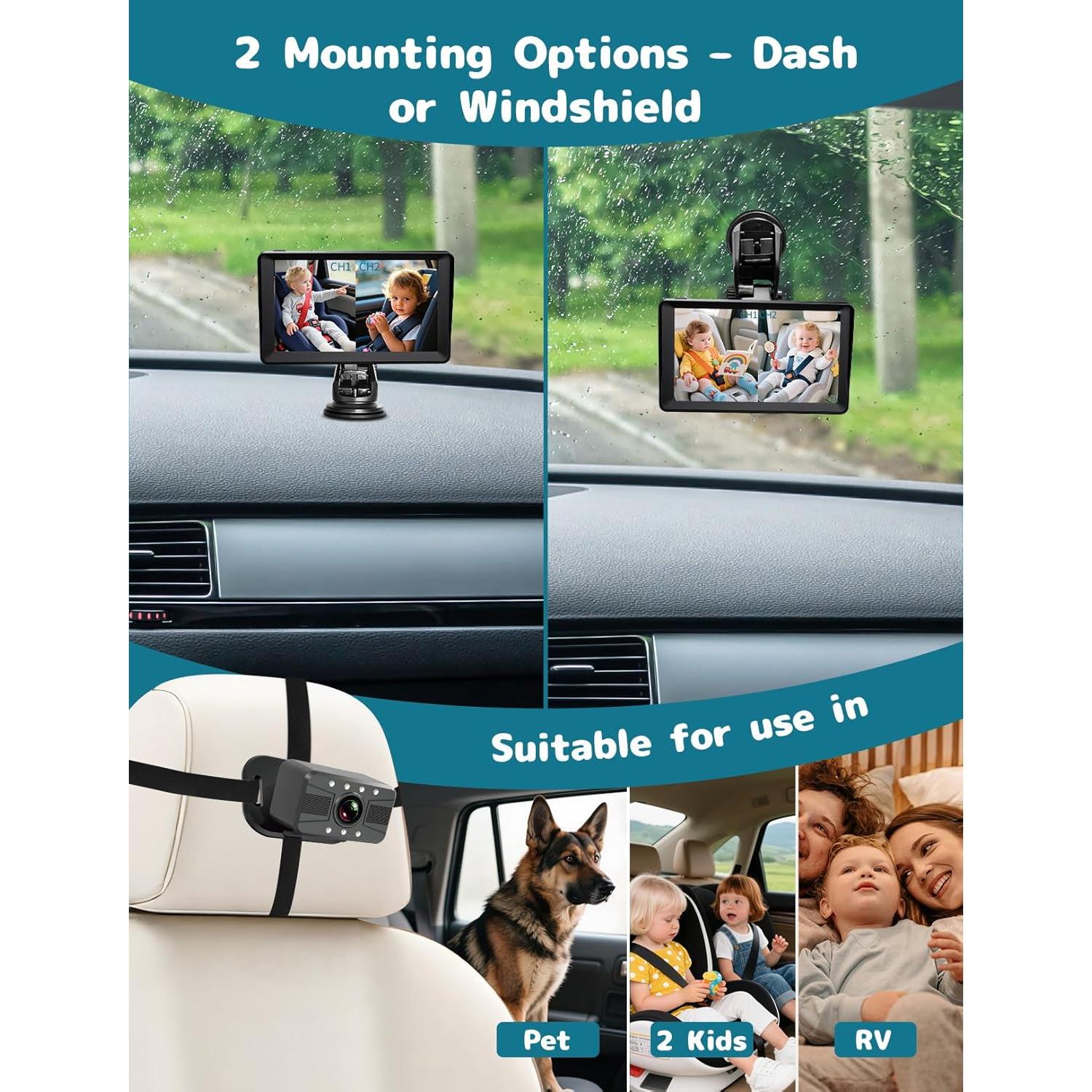 Cámara para Bebés HUBOOK con Pantalla de 7" HD y Doble Cámara