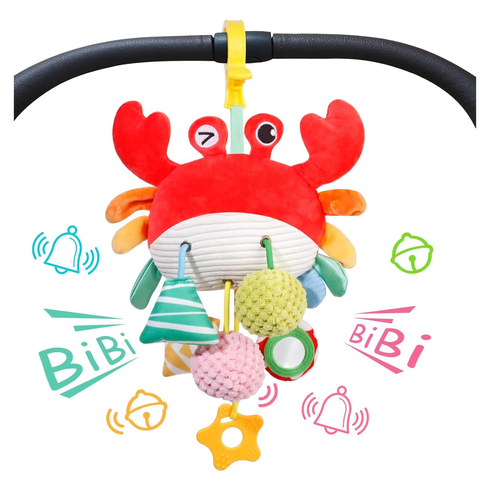 Juguete Colgante para Silla de Auto y Cochecito Bebé Cangrejo