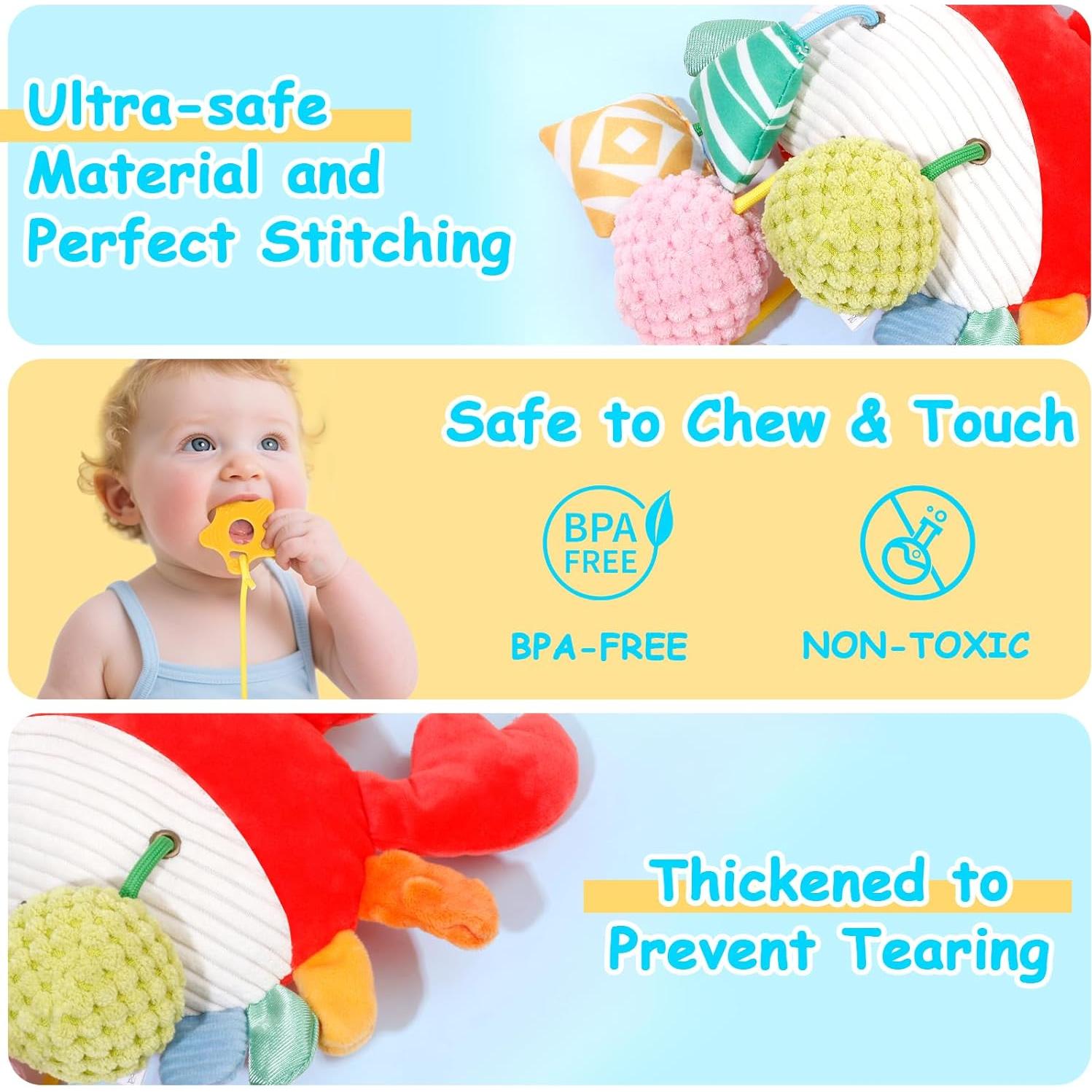 Juguete Colgante para Silla de Auto y Cochecito Bebé Cangrejo