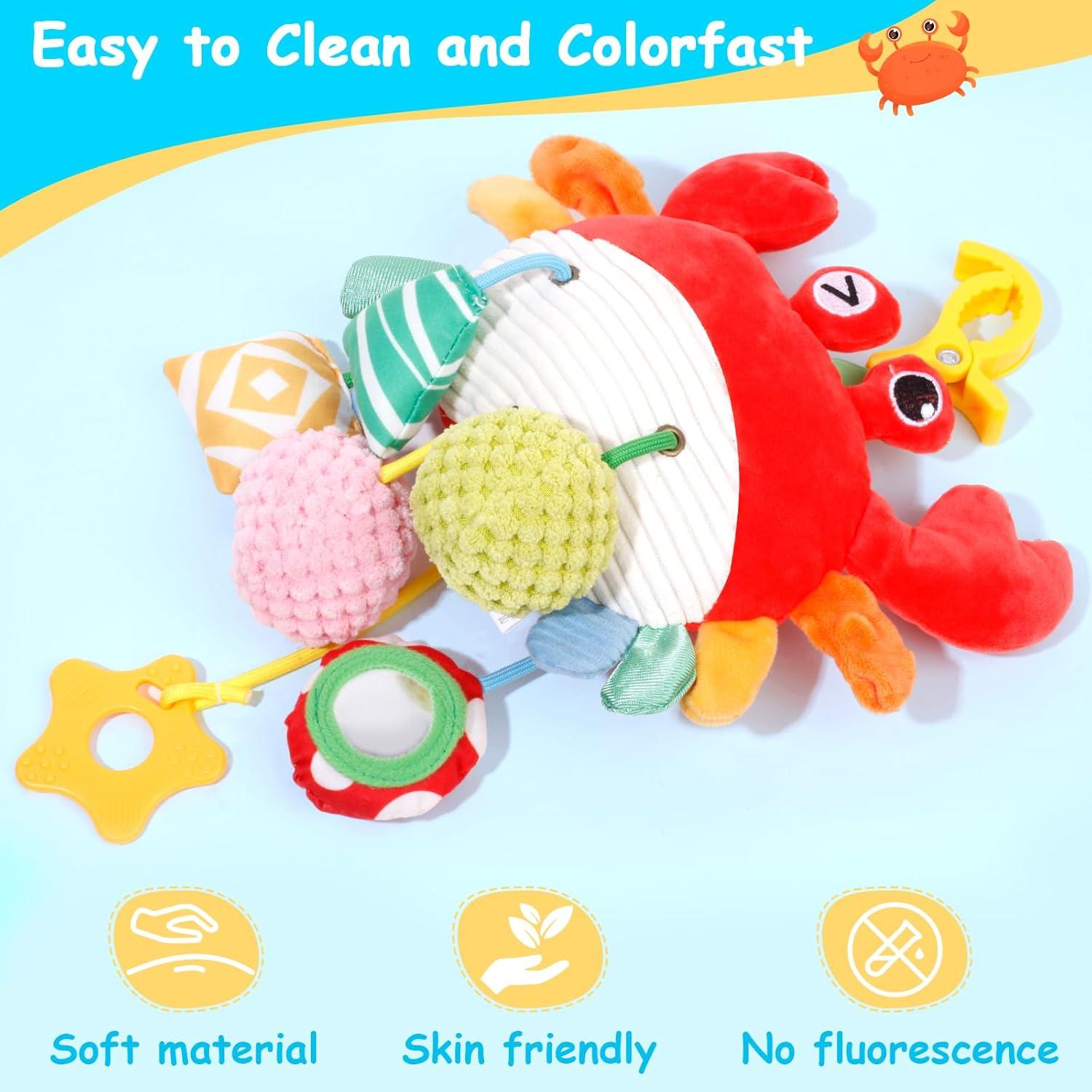 Juguete Colgante para Silla de Auto y Cochecito Bebé Cangrejo