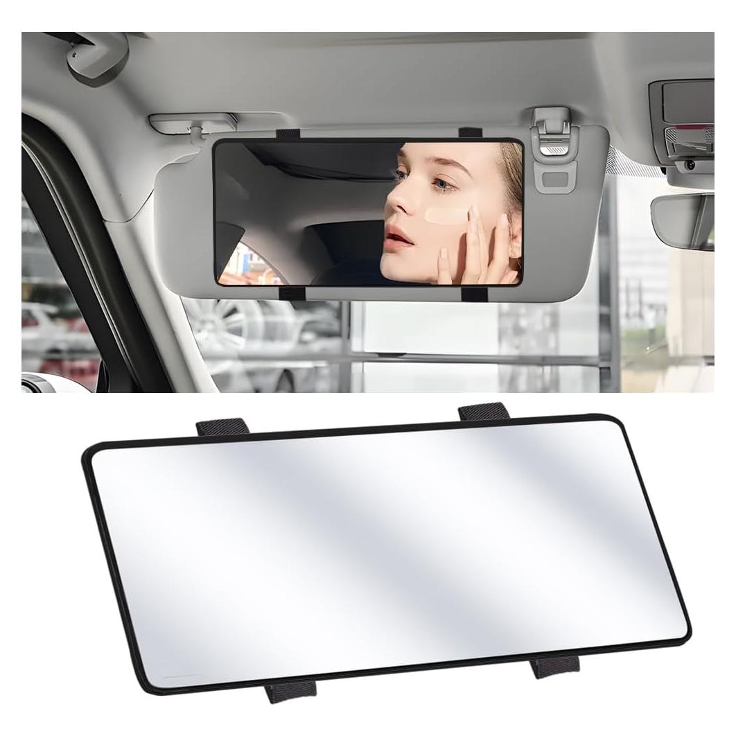 Espejo de Vanidad para Coche KHGUZ Universal Negro 26x13.5 cm