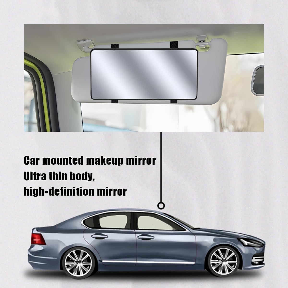 Espejo de Vanidad para Coche KHGUZ Universal Negro 26x13.5 cm