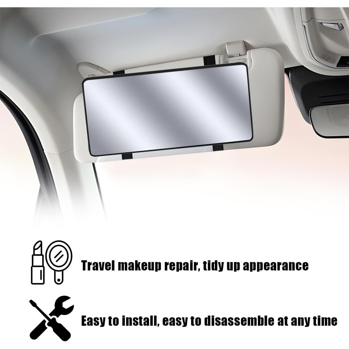 Espejo de Vanidad para Coche KHGUZ Universal Negro 26x13.5 cm