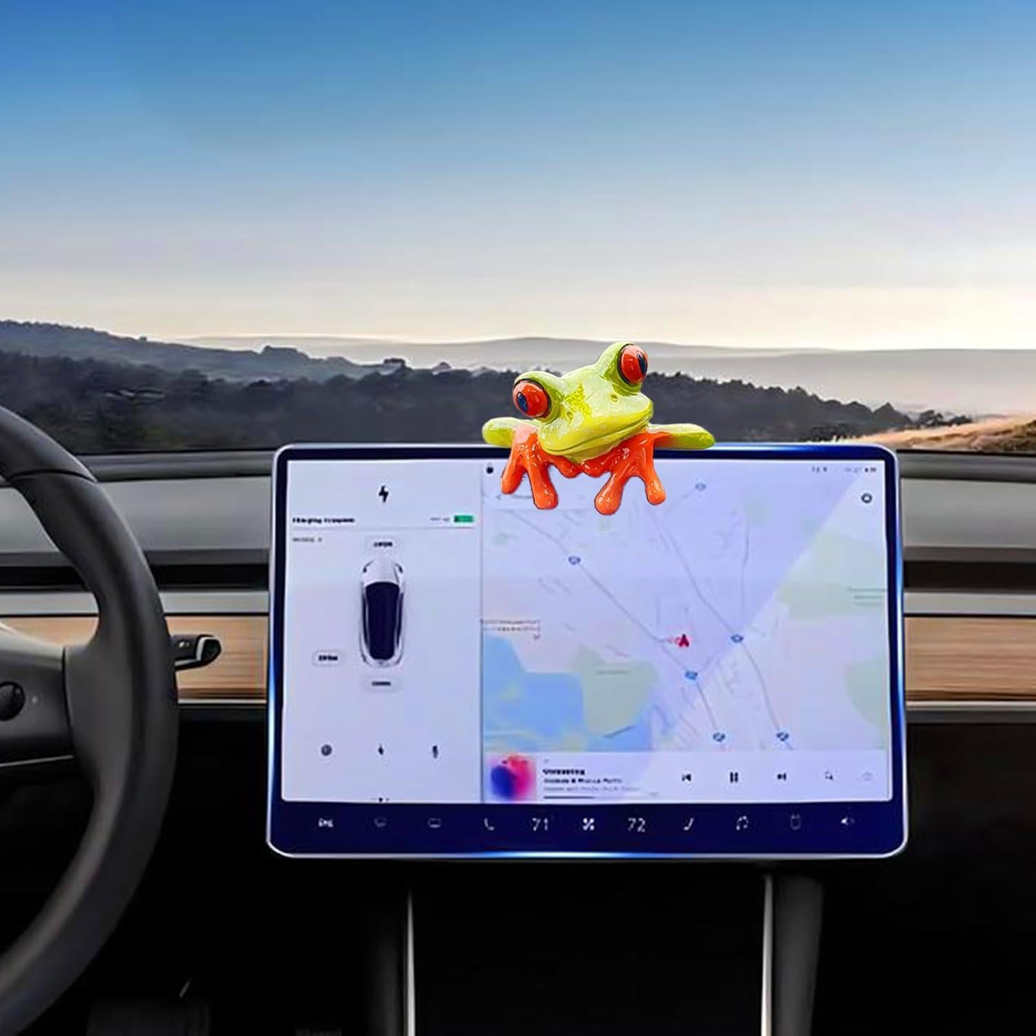 Adorno Rana Verde Motaney para Espejo Retrovisor y Consola