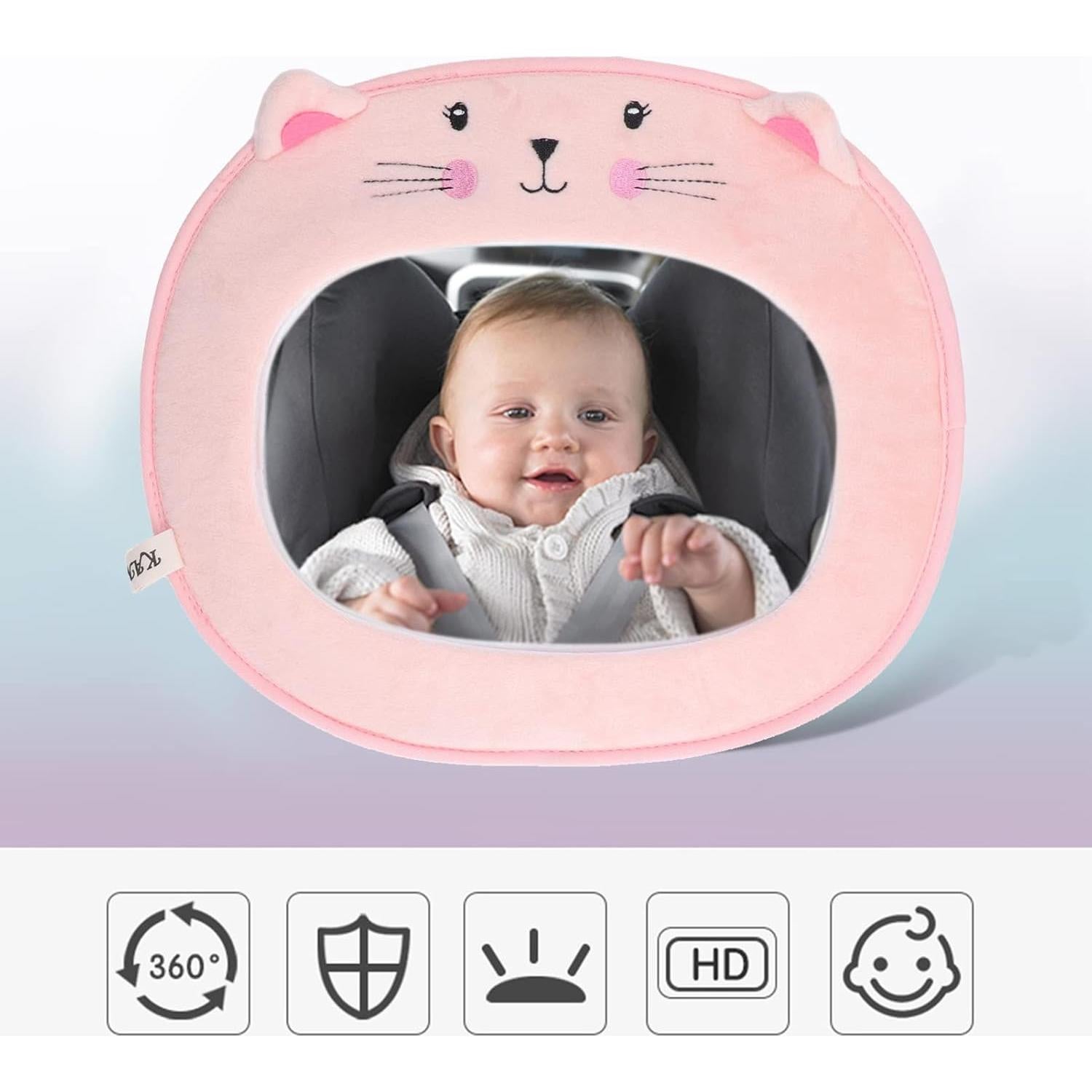 Espejo Retrovisor para Bebé Gato Mrisata Convexo 35x26 cm