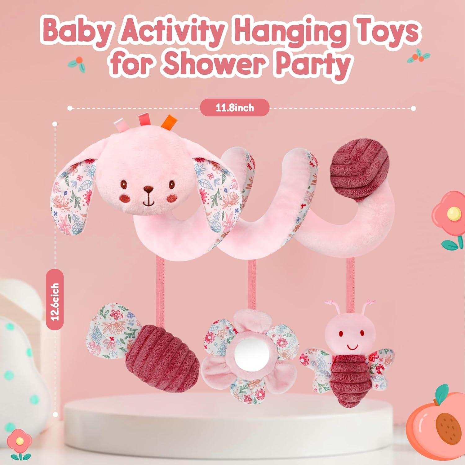 Juguete Colgante Espiral TSYAN para Asiento de Auto Bebé Rosa