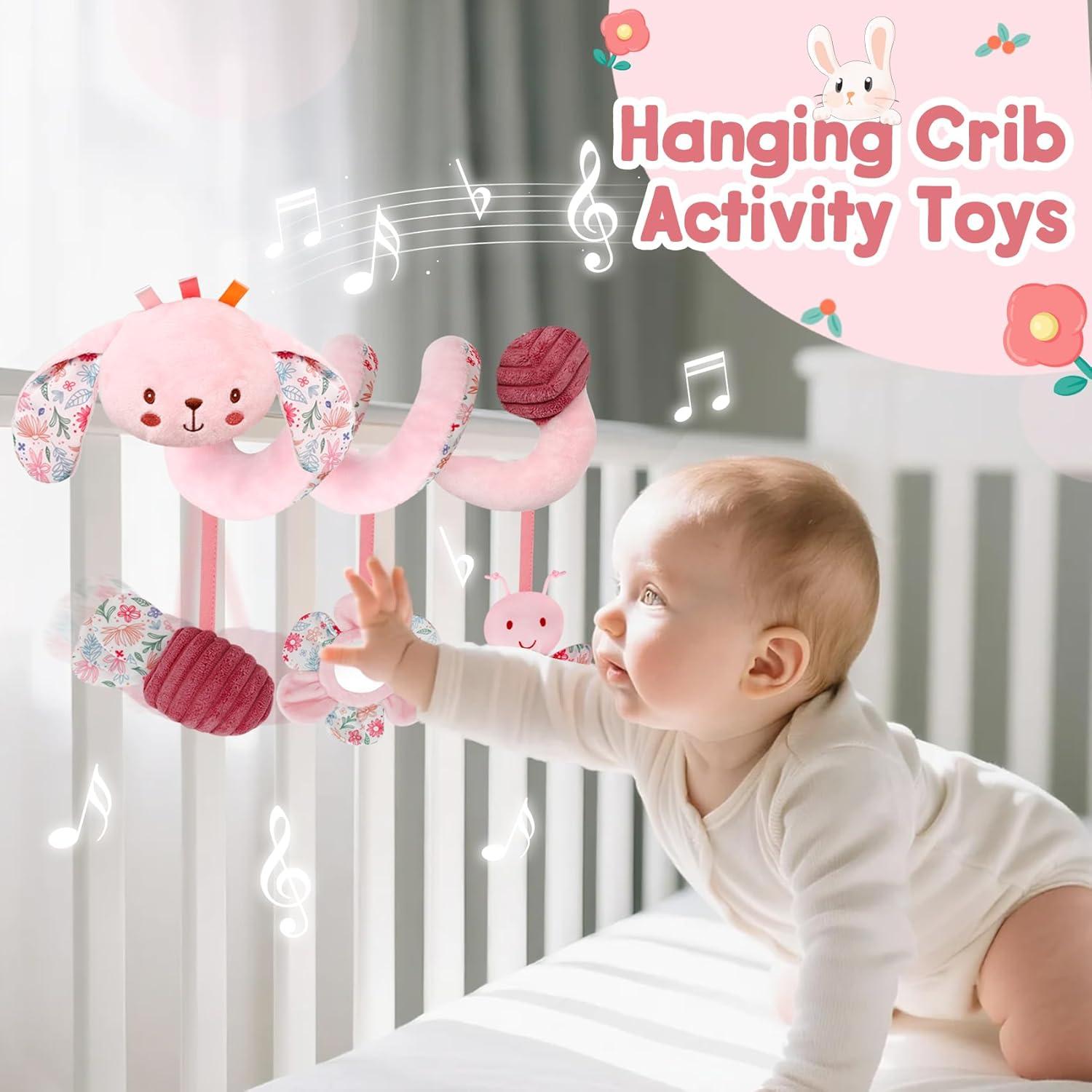 Juguete Colgante Espiral TSYAN para Asiento de Auto Bebé Rosa