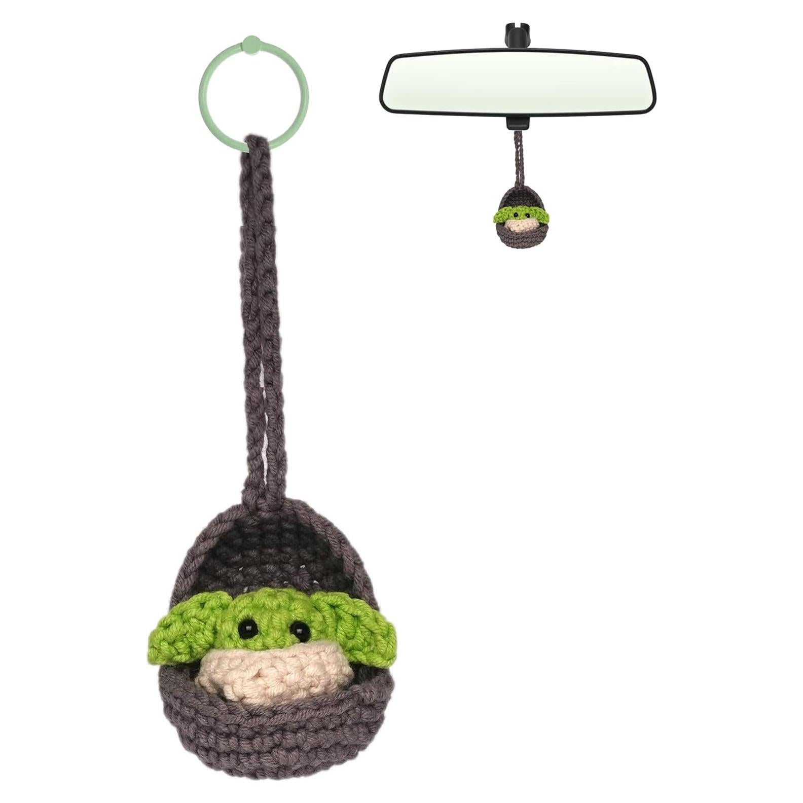 Adorno Colgante de Crochet DICHA Alienígena Verde para Auto