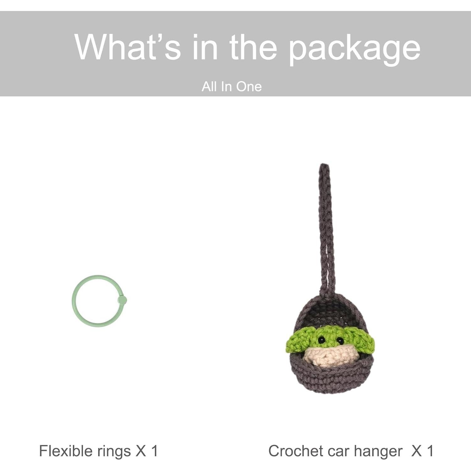 Adorno Colgante de Crochet DICHA Alienígena Verde para Auto