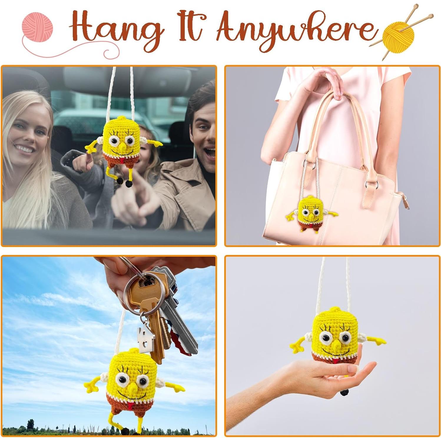 Esponja Bebé Crochet Colgante para Espejo Retrovisor - Foulik