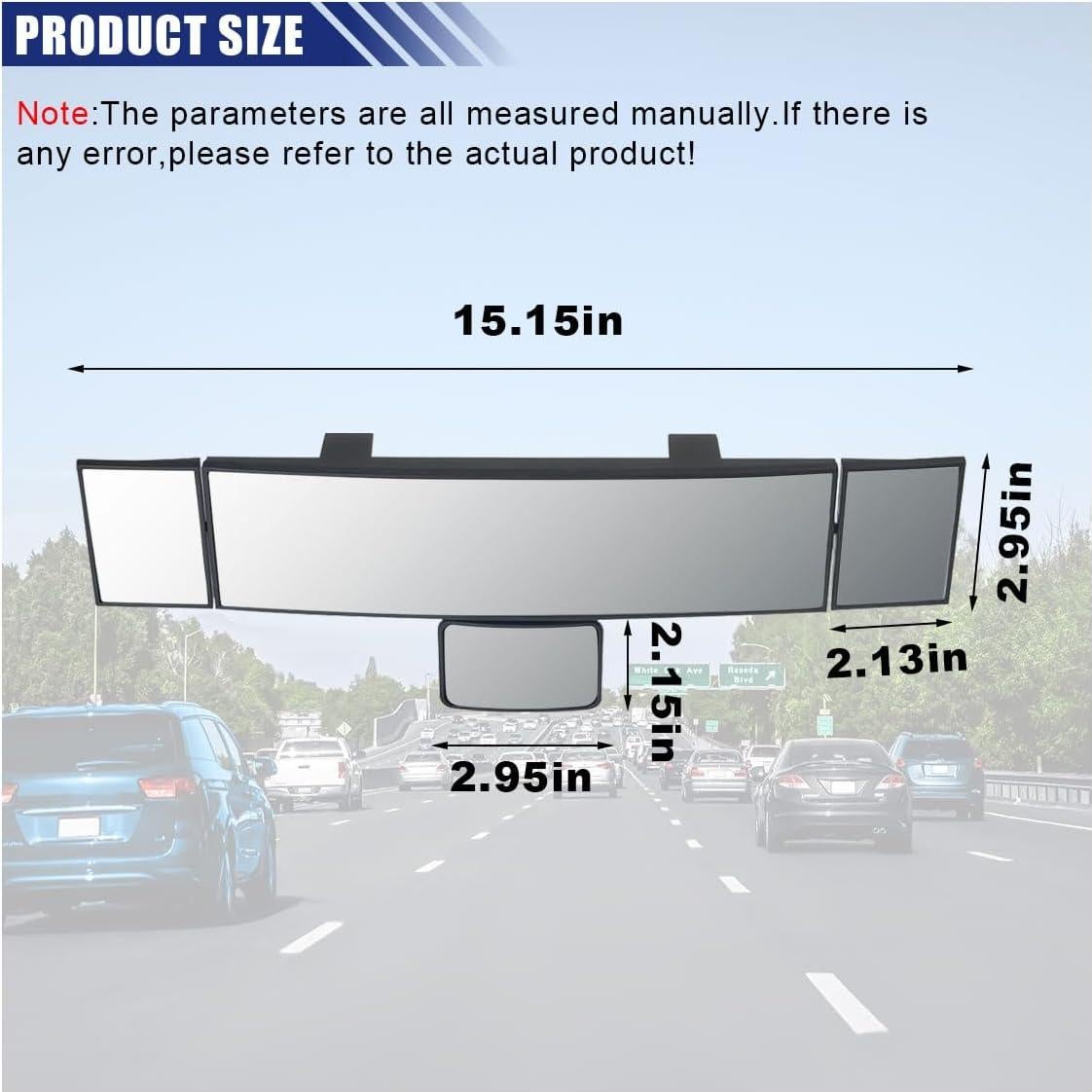 Espejo Retrovisor Panorámico LAINLOY 38.4x7.5cm Antideslumbrante