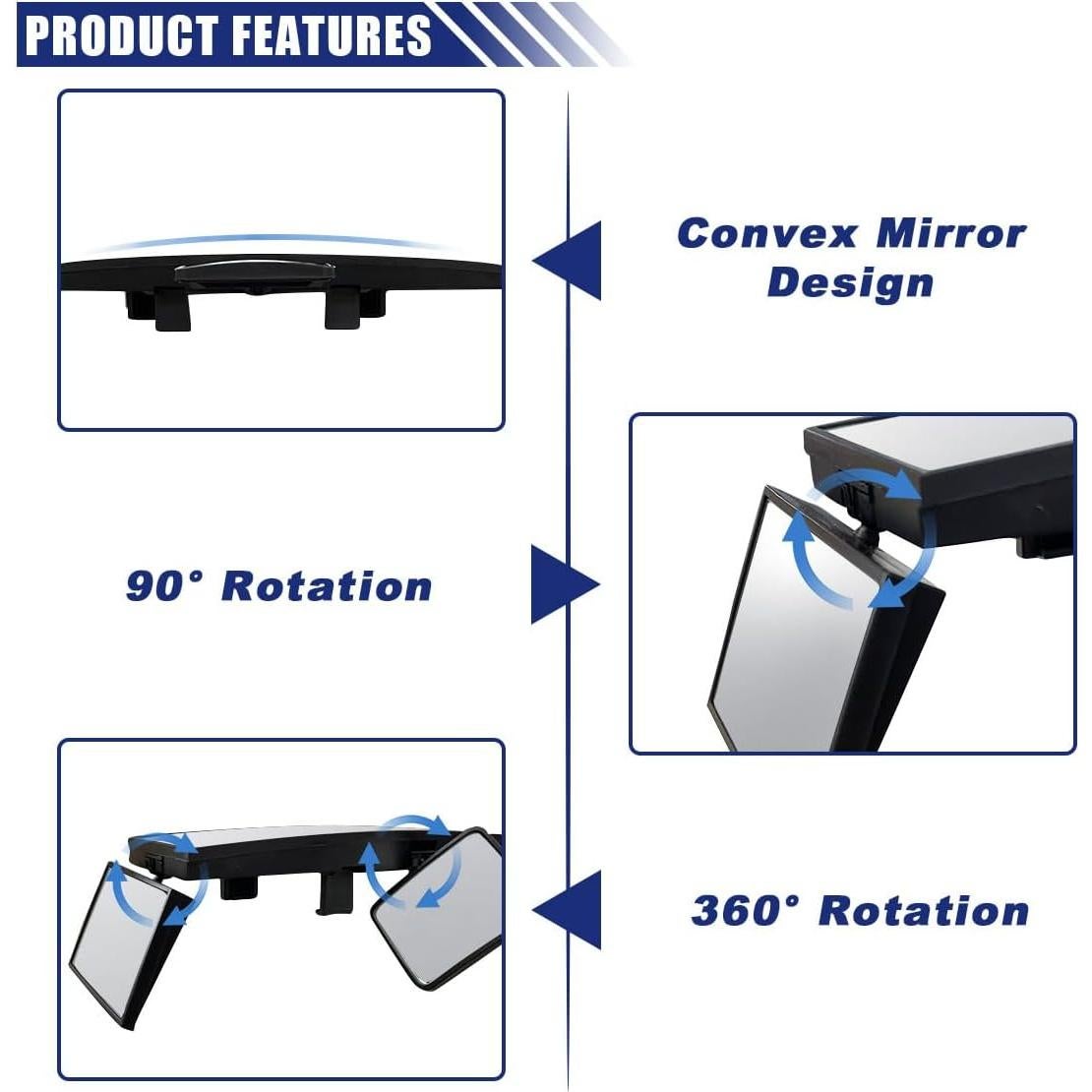 Espejo Retrovisor Panorámico LAINLOY 38.4x7.5cm Antideslumbrante