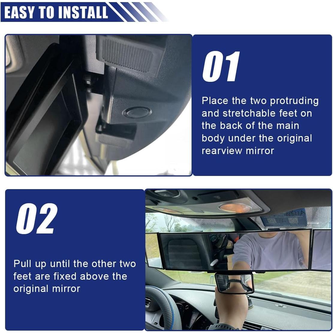 Espejo Retrovisor Panorámico LAINLOY 38.4x7.5cm Antideslumbrante