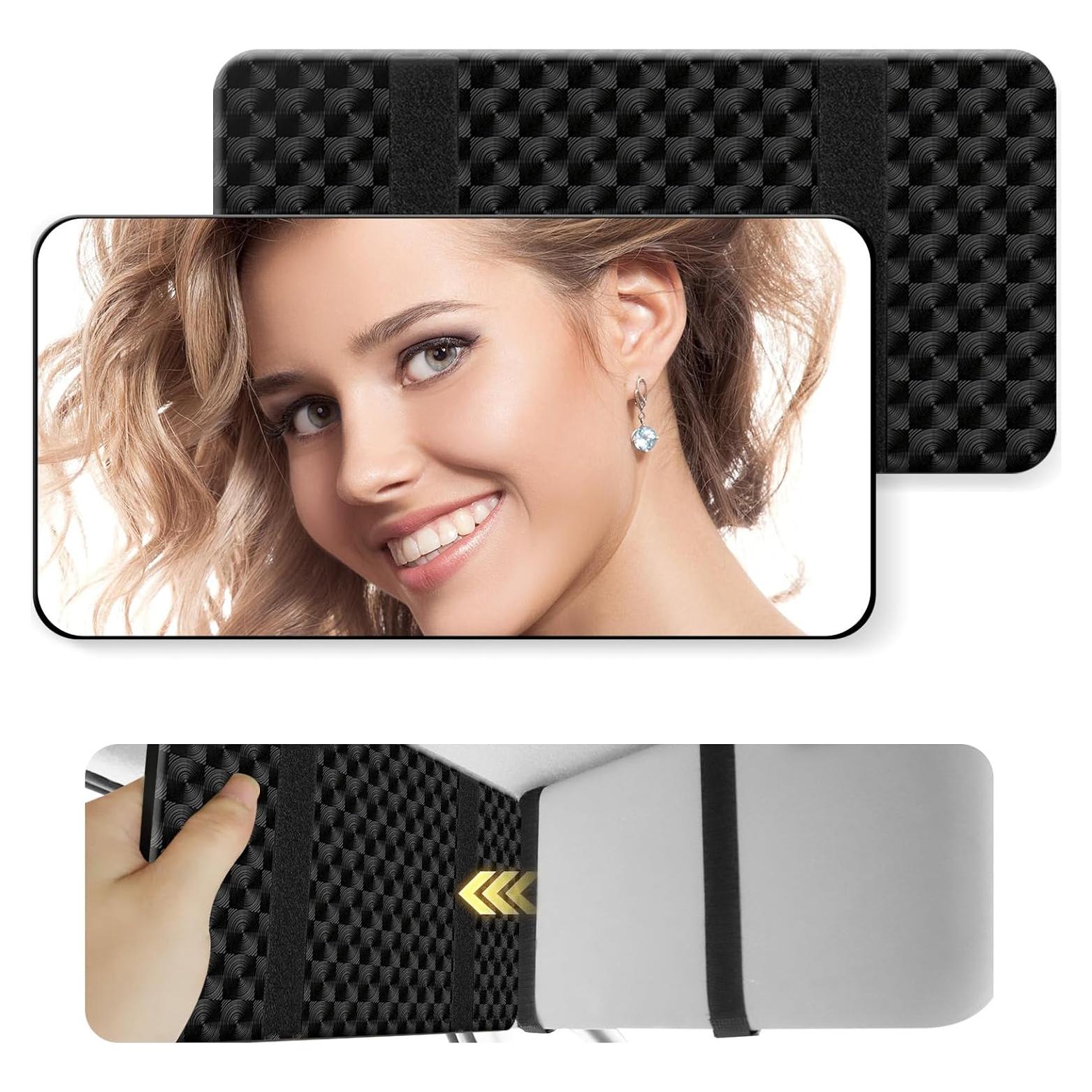 Espejo de Visera de Coche Saiggnyy Grande 25.4x12.7cm Negro