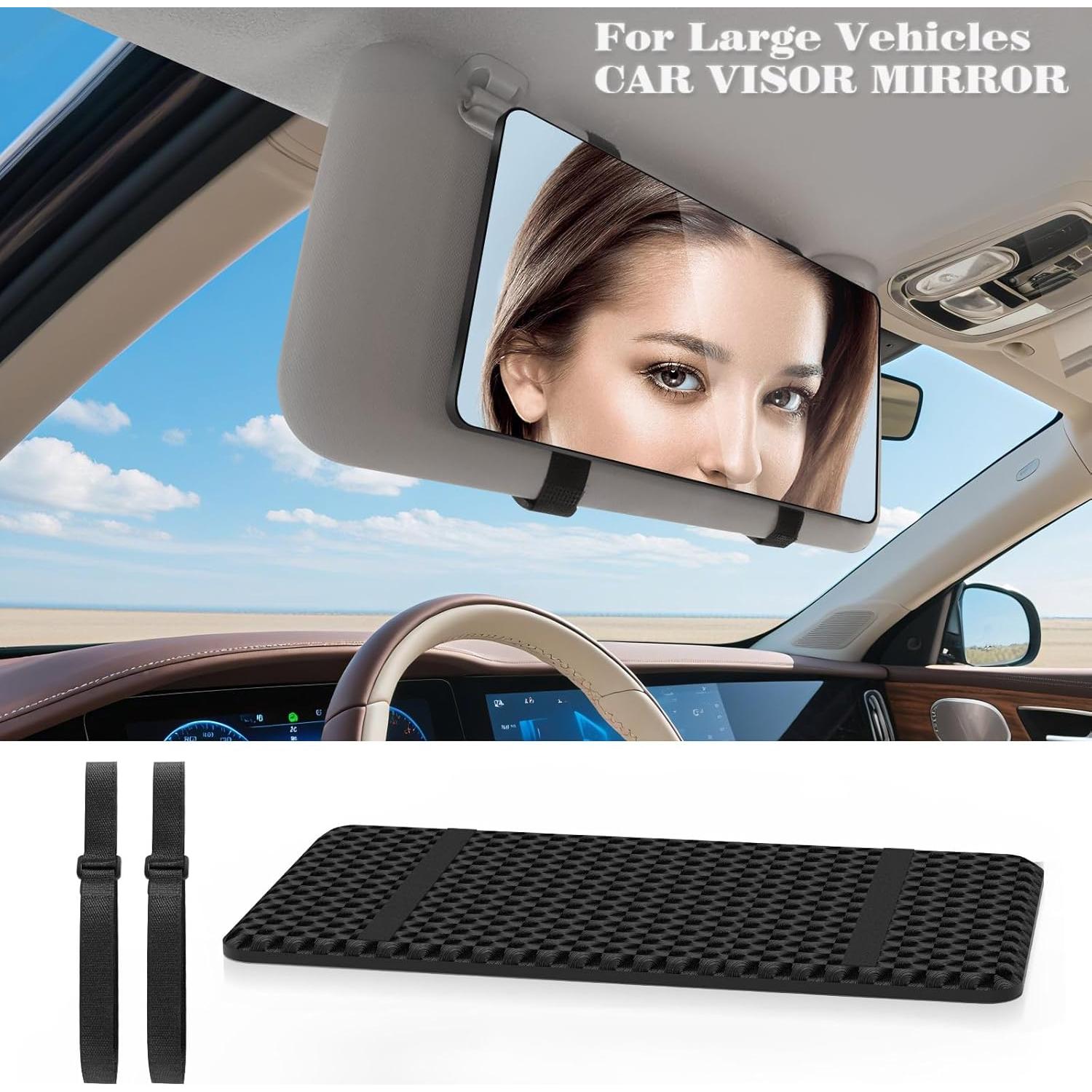 Espejo de Visera de Coche Saiggnyy Grande 25.4x12.7cm Negro