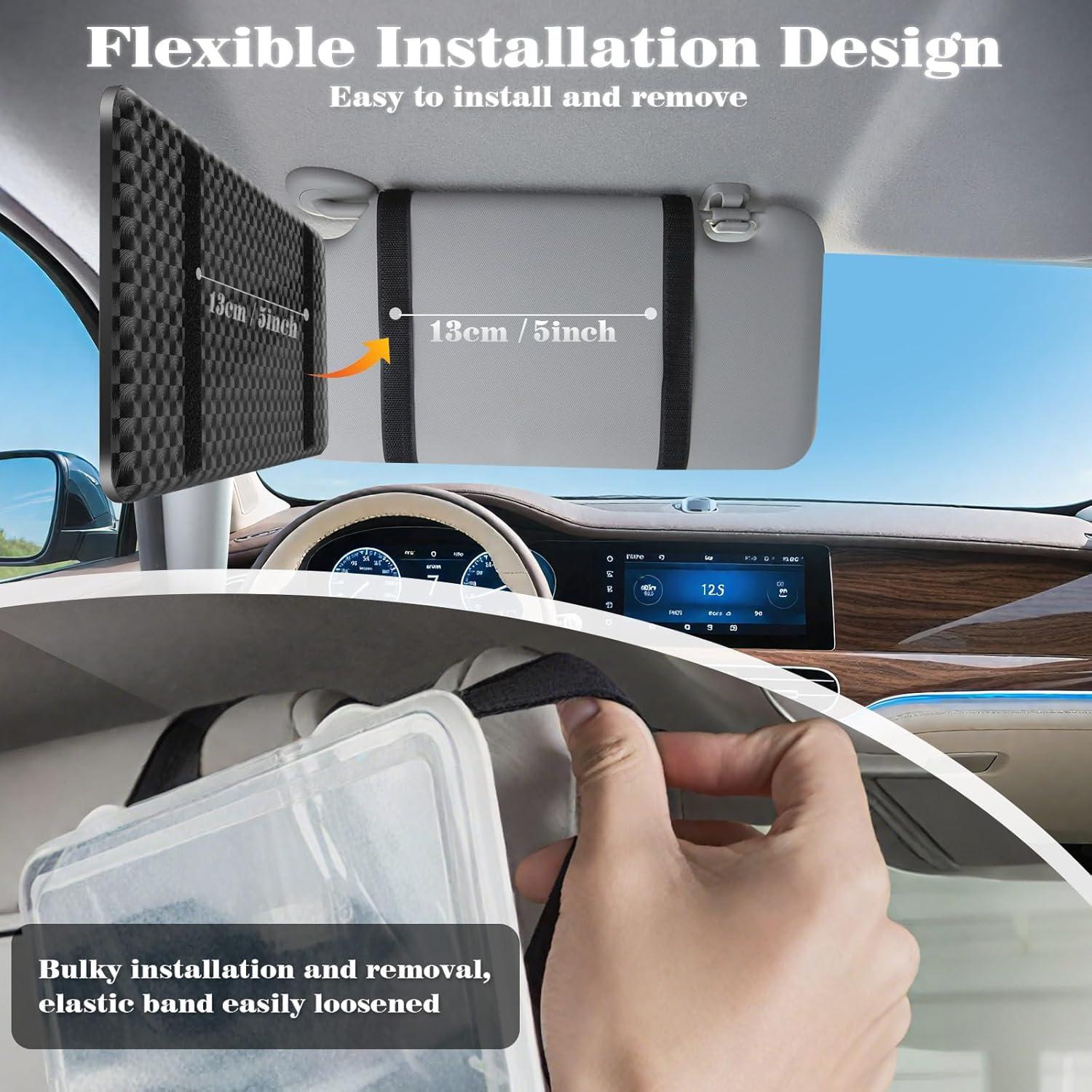 Espejo de Visera de Coche Saiggnyy Grande 25.4x12.7cm Negro