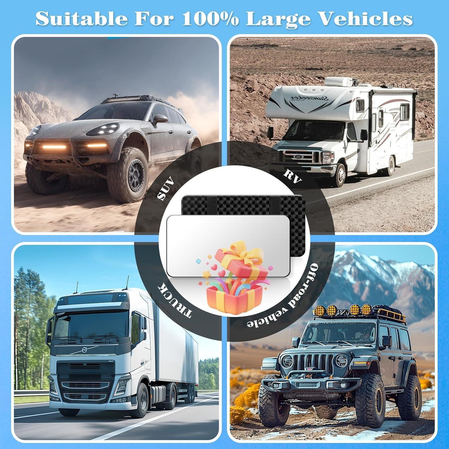 Espejo de Visera de Coche Saiggnyy Grande 25.4x12.7cm Negro