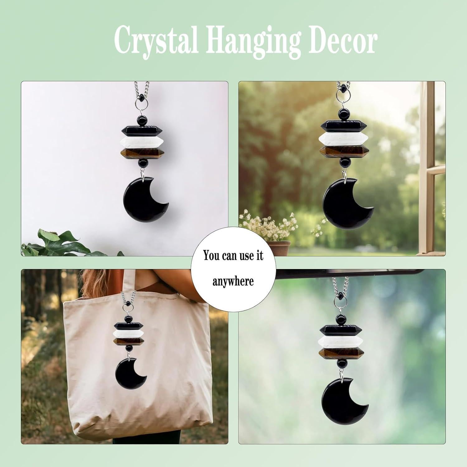 Encanto Colgante de Cristal YTYAB SJ-CJ con 4 Cristales Sanadores