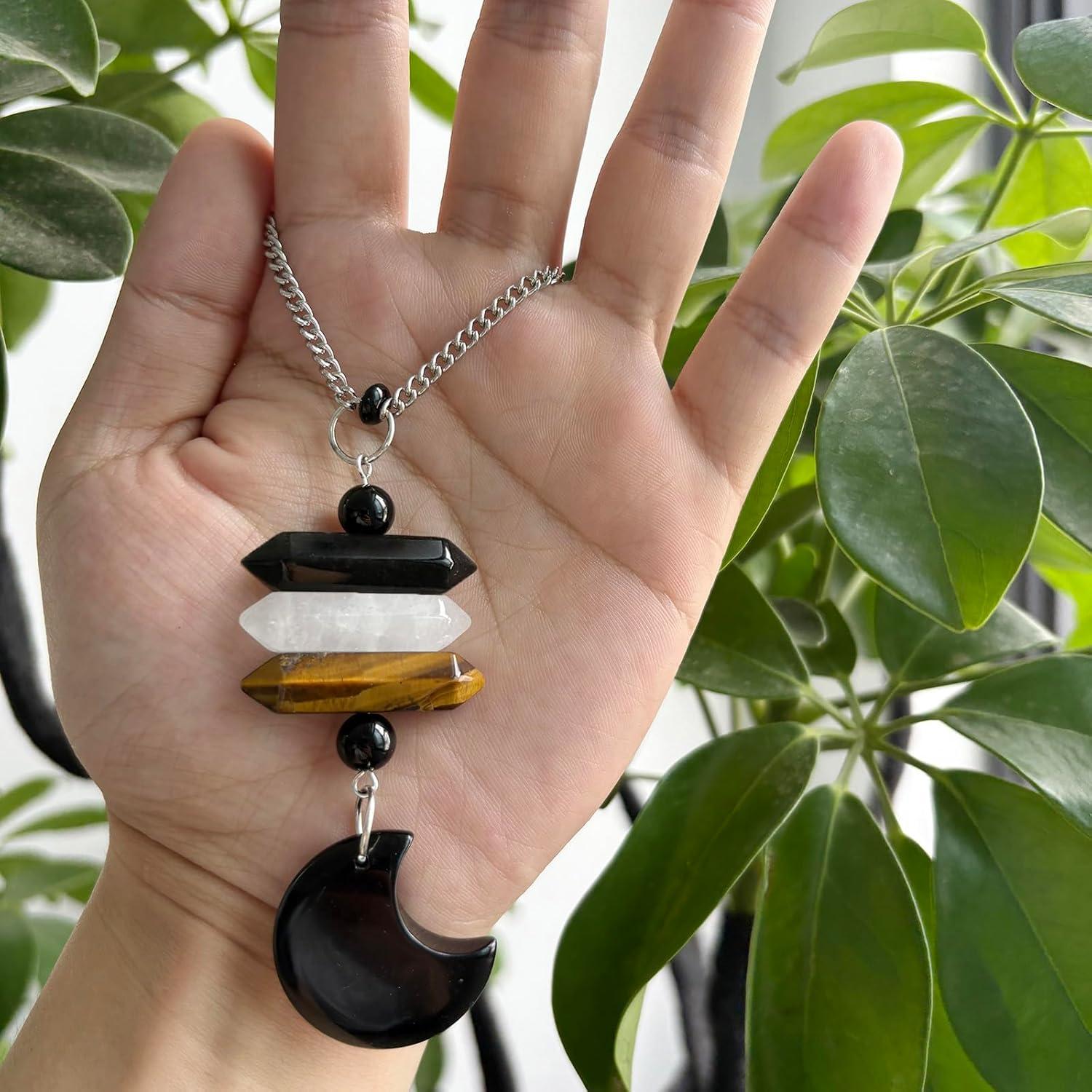 Encanto Colgante de Cristal YTYAB SJ-CJ con 4 Cristales Sanadores