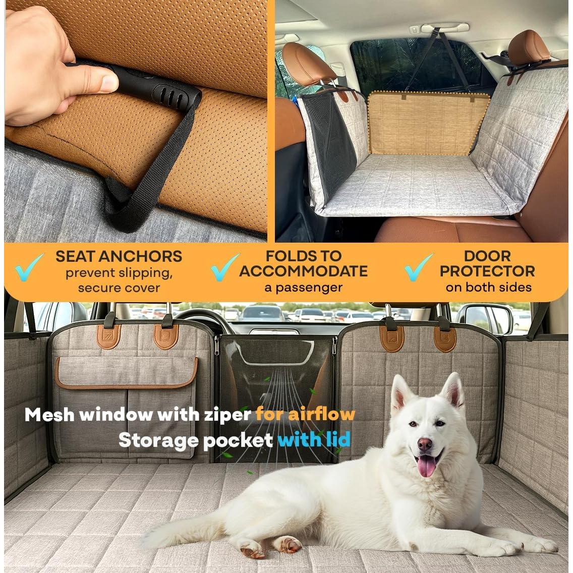Cubierta de Asiento para Perros APetsPlanet Gris con Puertas
