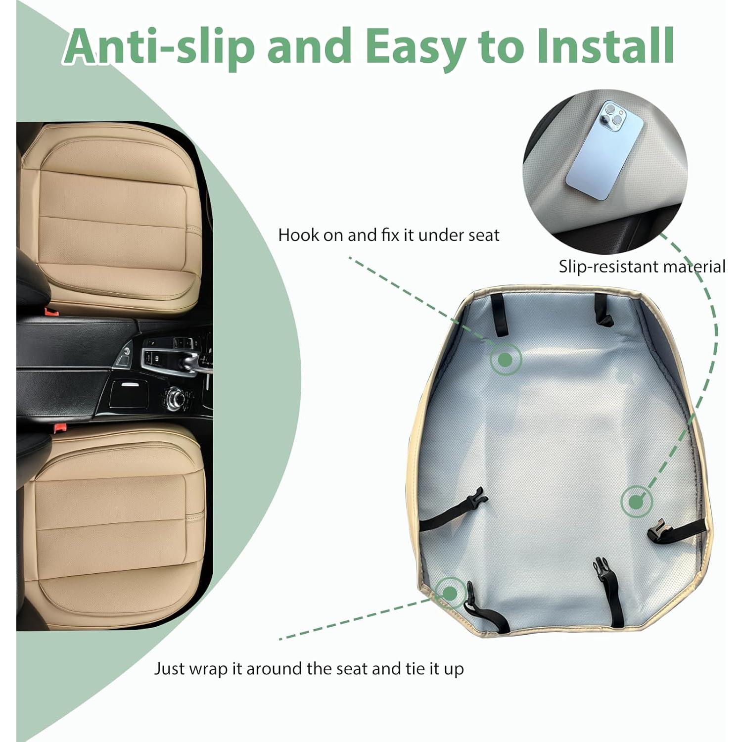 Funda de Asiento de Coche HOMOSTARRY HS 98 Beige Antideslizante