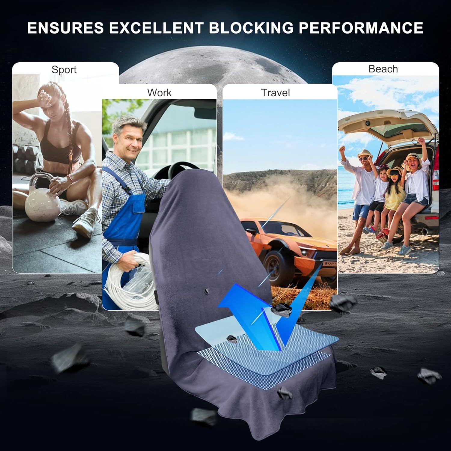 Cubierta de Asiento de Coche Corthena 2pcs Microfibra Gris