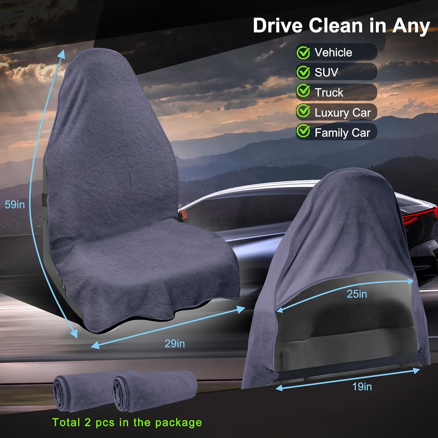 Cubierta de Asiento de Coche Corthena 2pcs Microfibra Gris