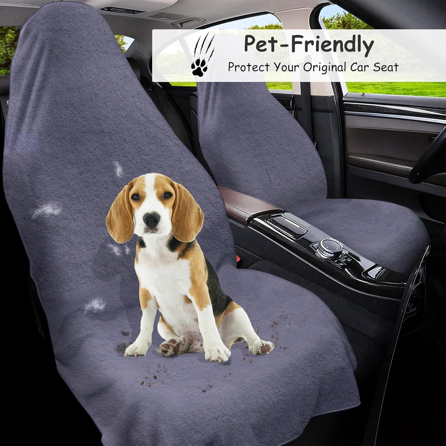 Cubierta de Asiento de Coche Corthena 2pcs Microfibra Gris