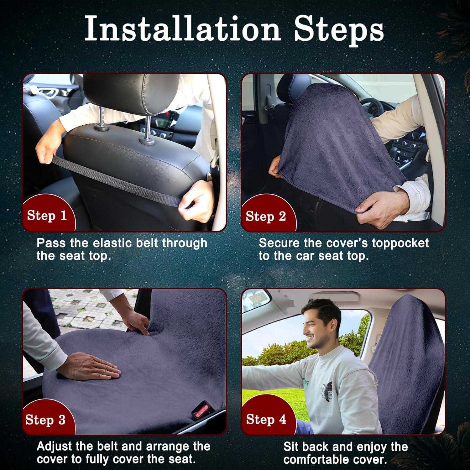 Cubierta de Asiento de Coche Corthena 2pcs Microfibra Gris