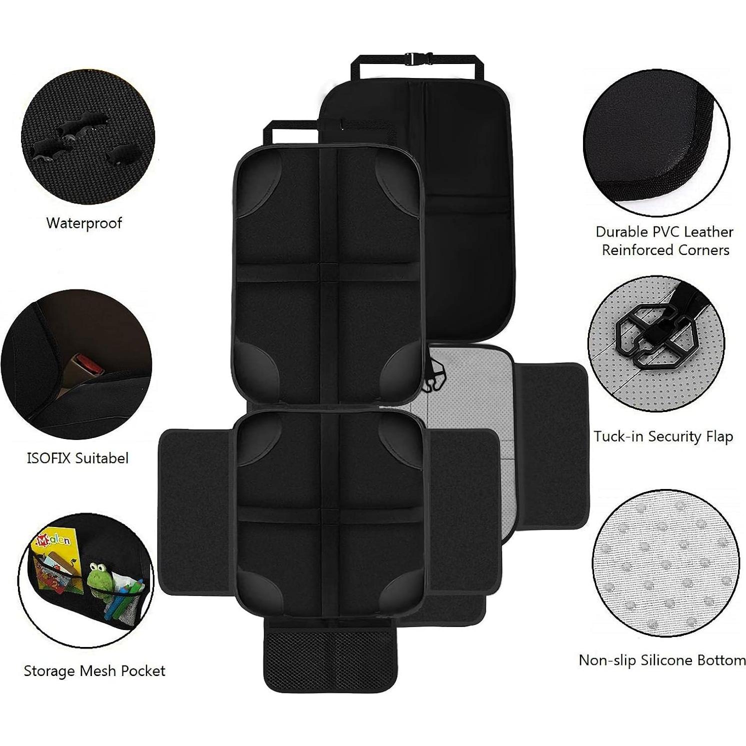 Protector de Asiento de Coche para Niños RAIFUJOIE 2 Paquete Antideslizante