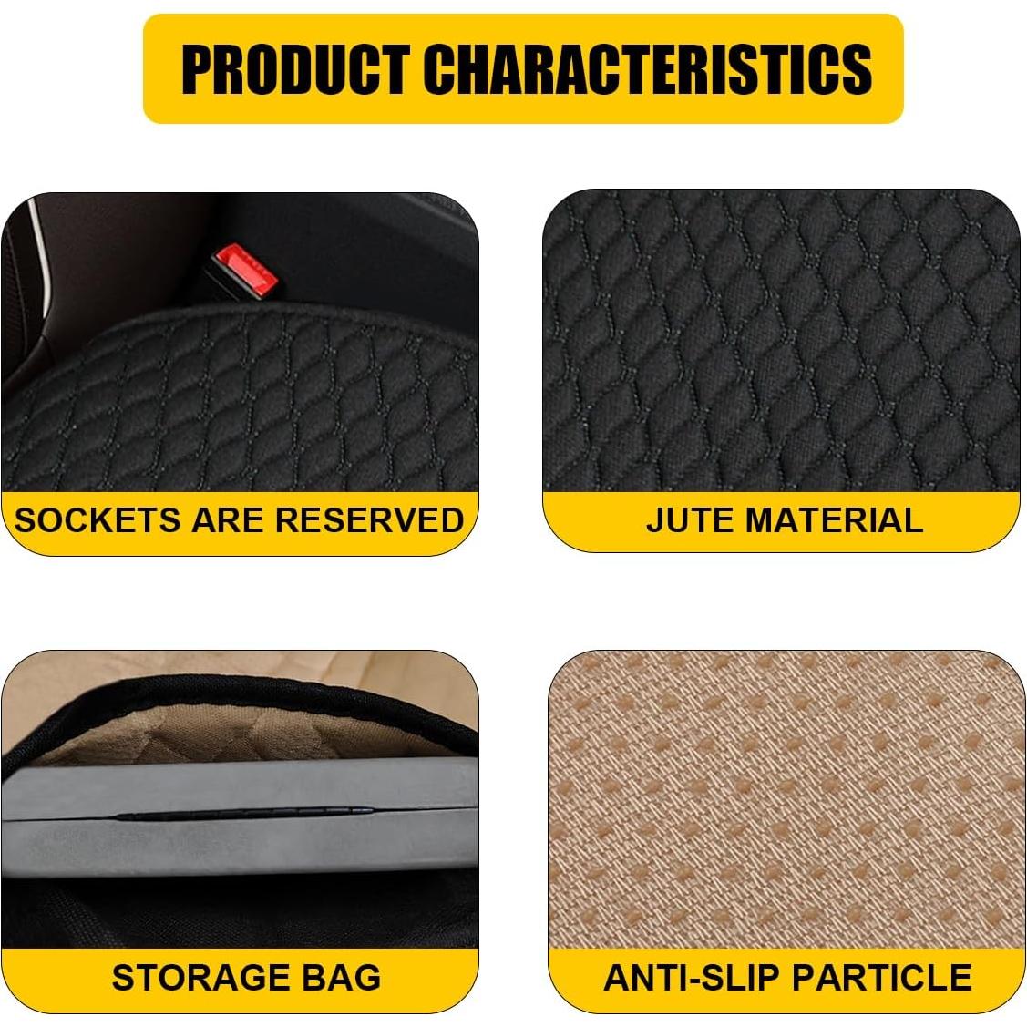 Funda de Asiento de Coche DUSCOKE Lino Antideslizante 49.7x49.1cm