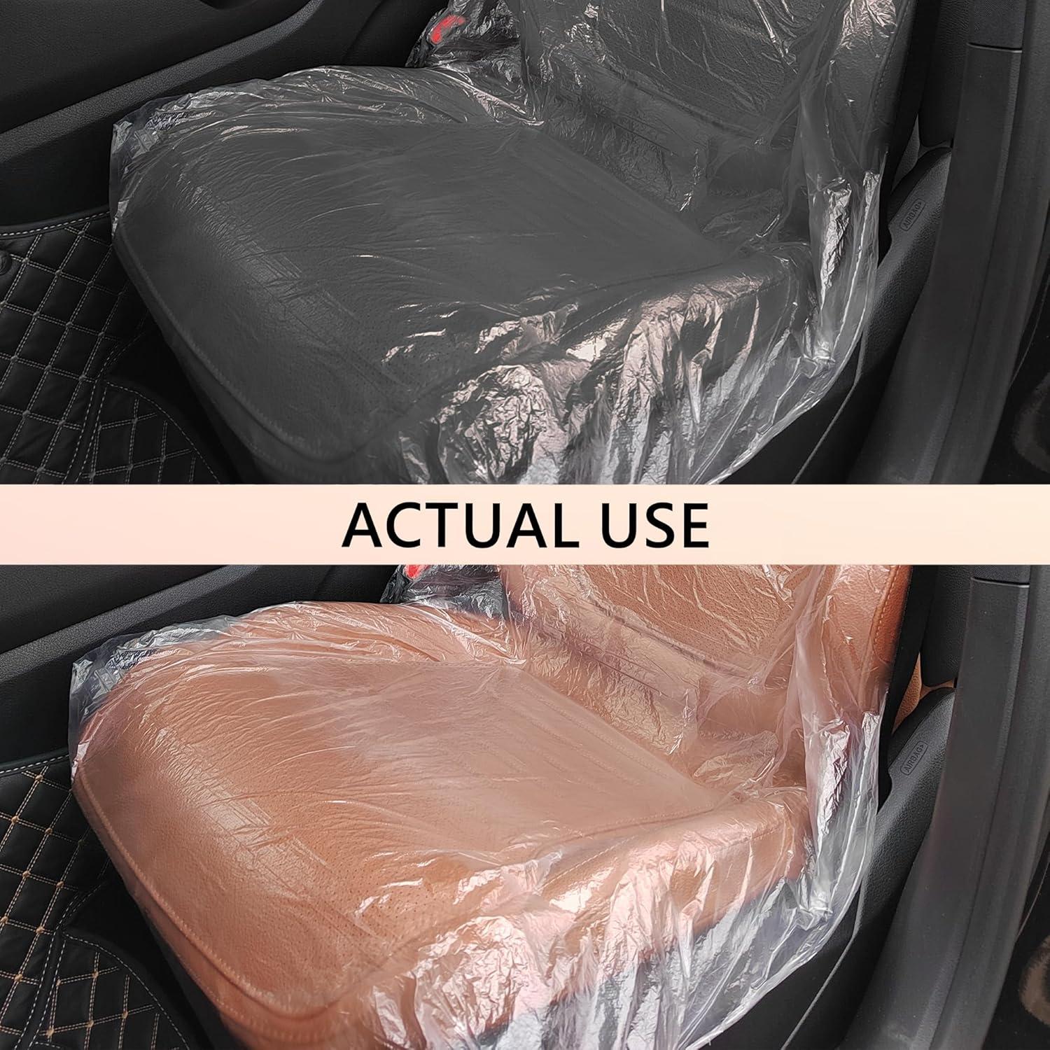50 Fundas de Asiento de Coche Desechables Carleef Transparentes