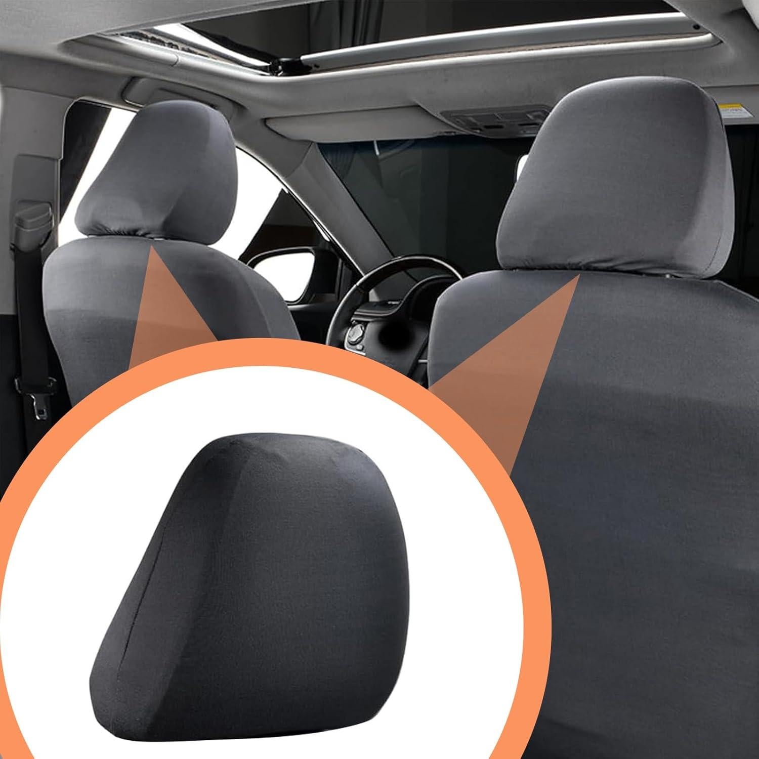 Funda de Reposacabezas Universal Crynod 2 PCS Negro 22.86x26.92 cm