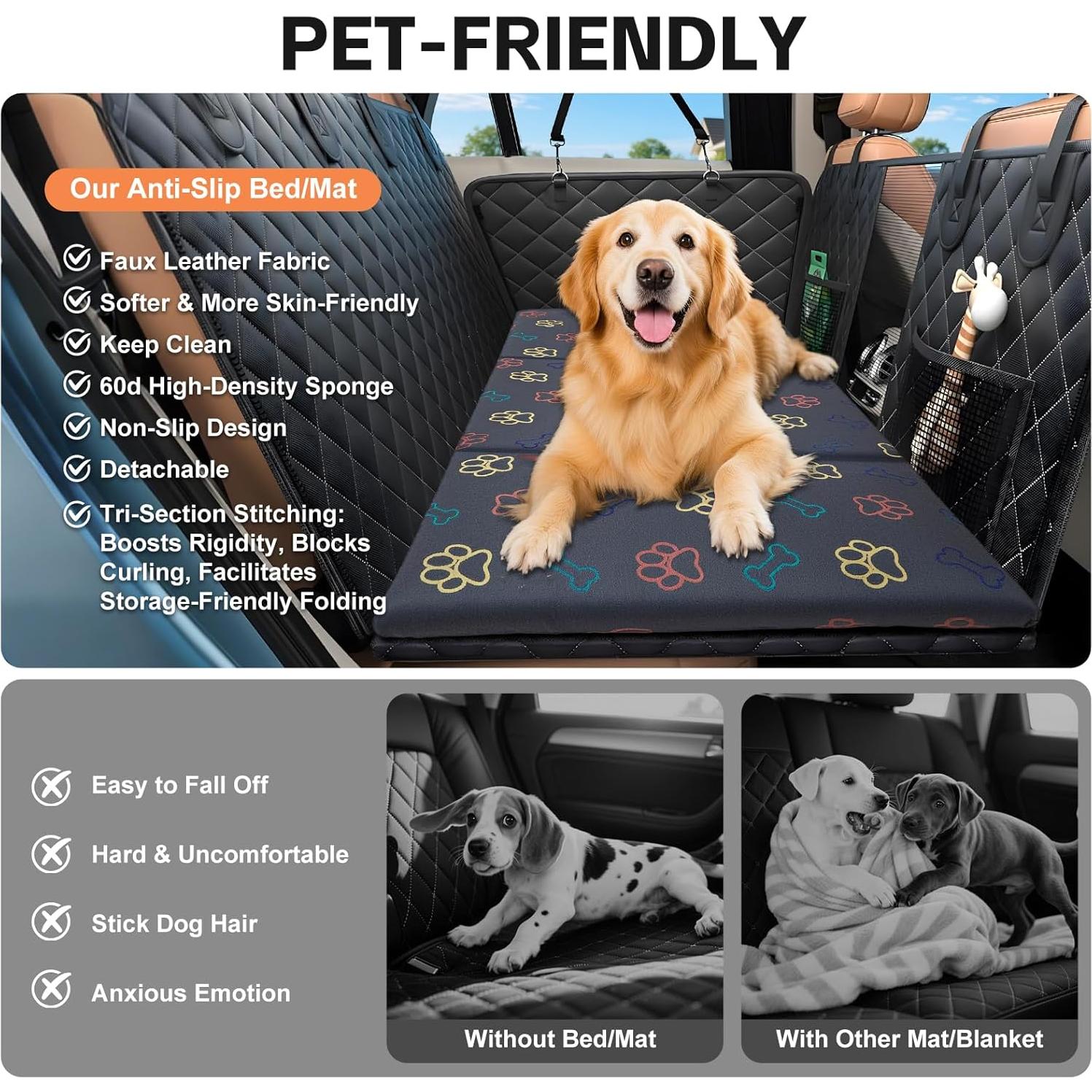 Protector de Asiento para Perros Pawvitality Gris 129.5x59.7cm