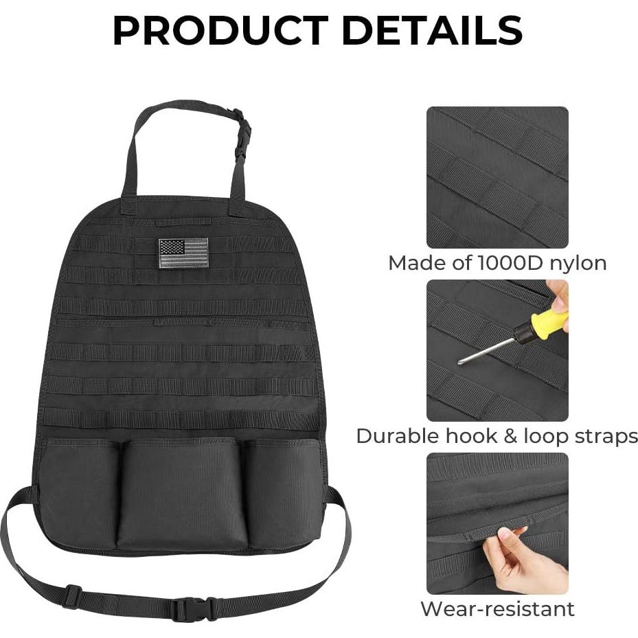 Organizador de Respaldo de Asiento JoyTutus Molle Negro 2 Piezas