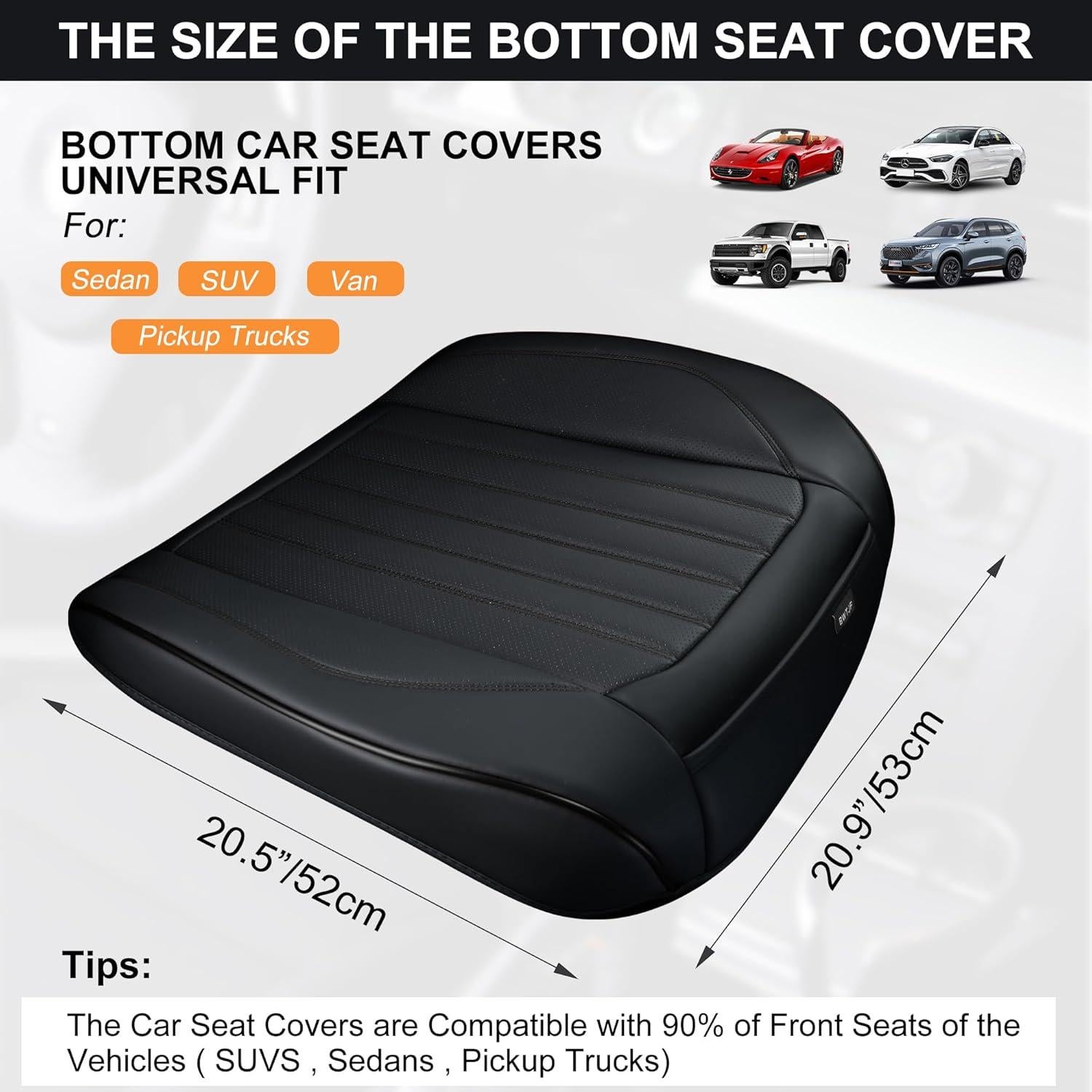 Funda de Asiento de Coche BWTJF Negra Universal 2 Piezas