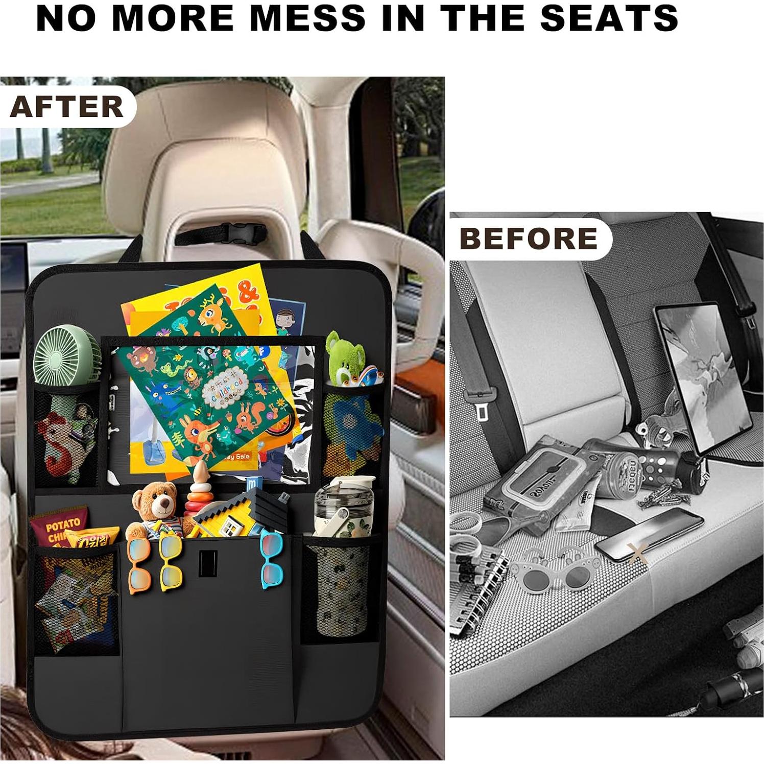 Organizador de Asiento Trasero Zecirl con Soporte para Tableta 6 Bolsillos