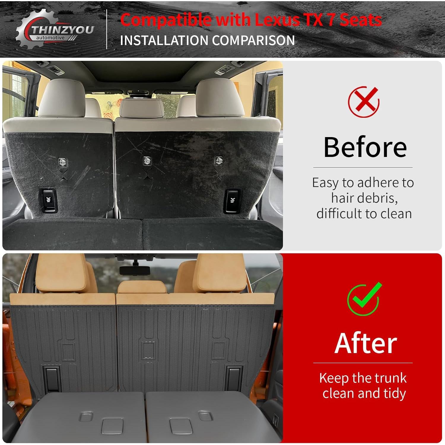 Mats de Patada TPE Thinzyou para Lexus TX 2024-2025 7 Asientos