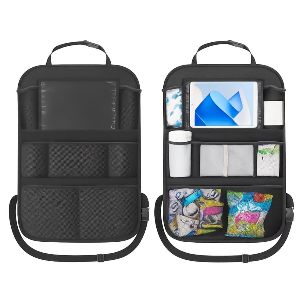 Organizador de Asiento Trasero UHANBUT 2PCS Negro Tela Oxford