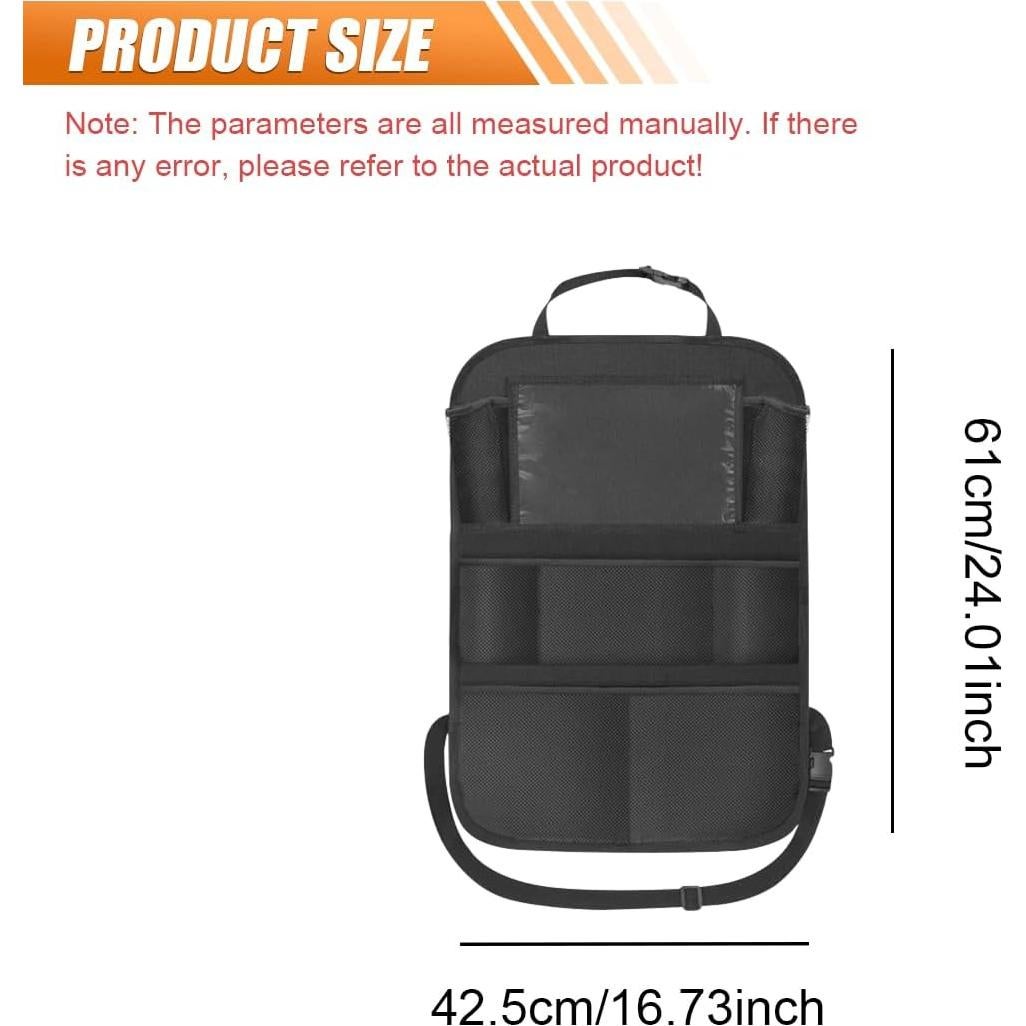 Organizador de Asiento Trasero UHANBUT 2PCS Negro Tela Oxford