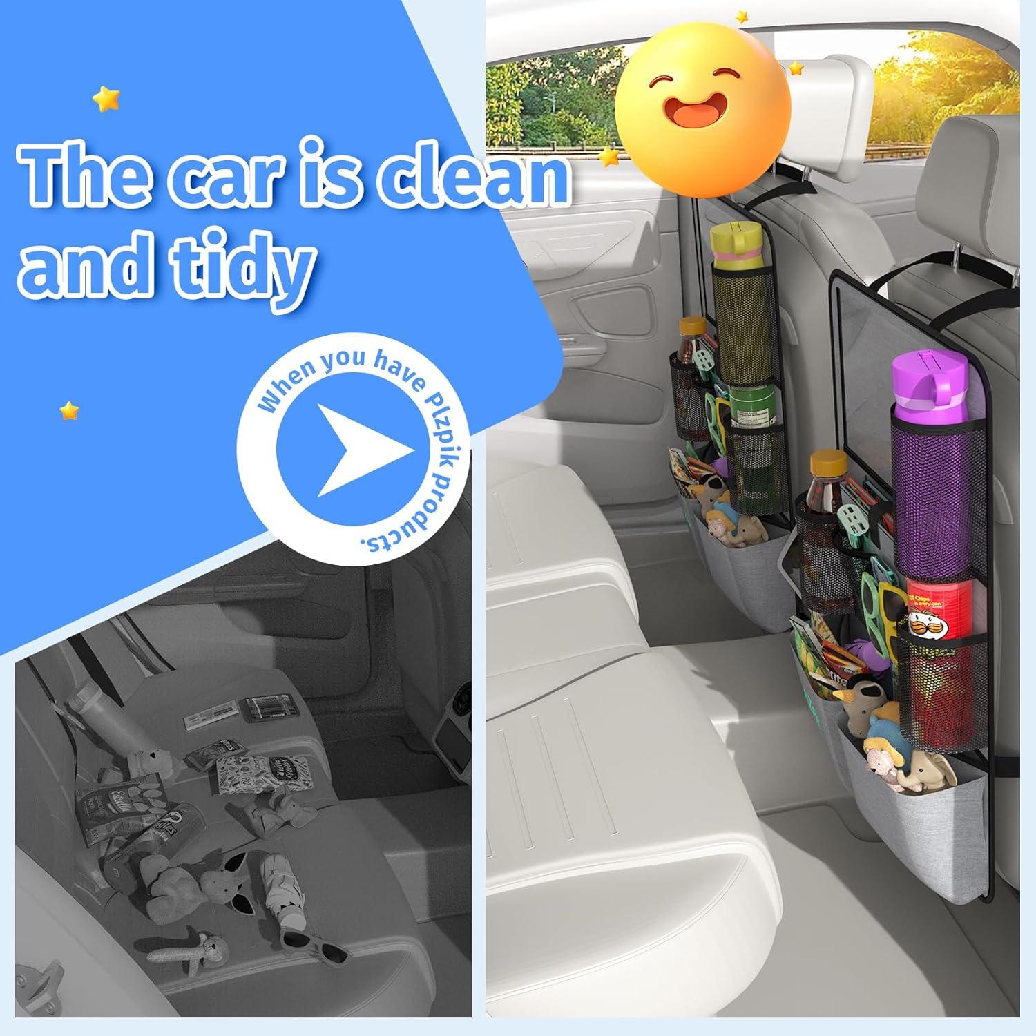 Organizador de Asiento Trasero Plzpik 2Pack Gris 11 Bolsillos