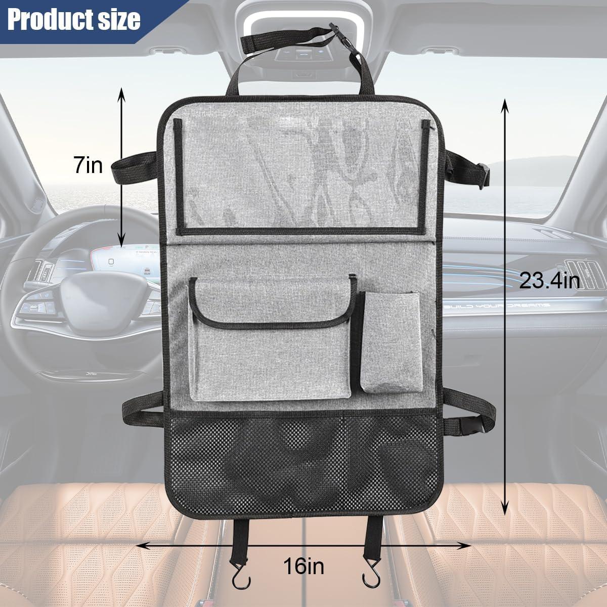 Organizador de Asiento Trasero Norkmdi con Bandeja Plegable Gris