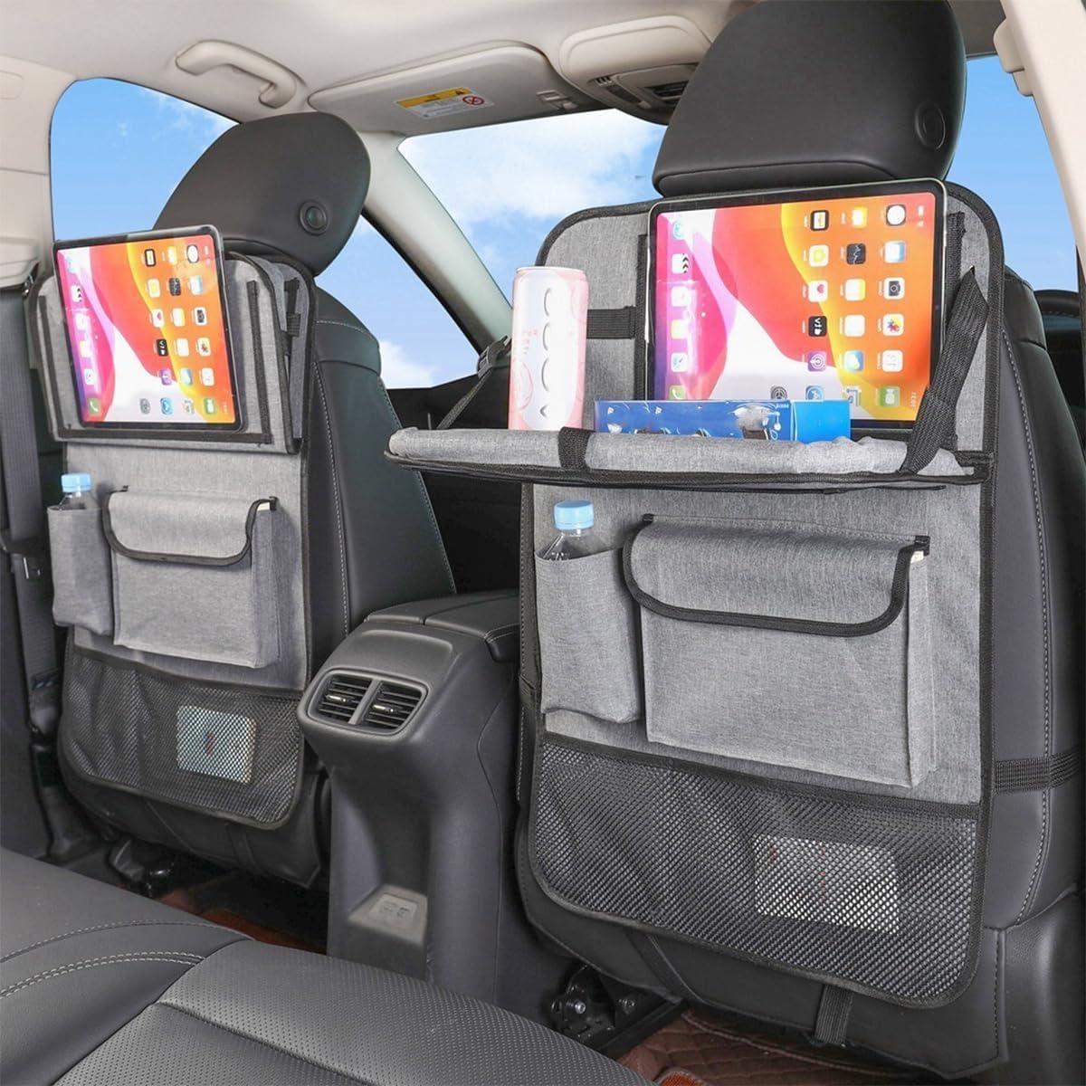 Organizador de Asiento Trasero Norkmdi con Bandeja Plegable Gris