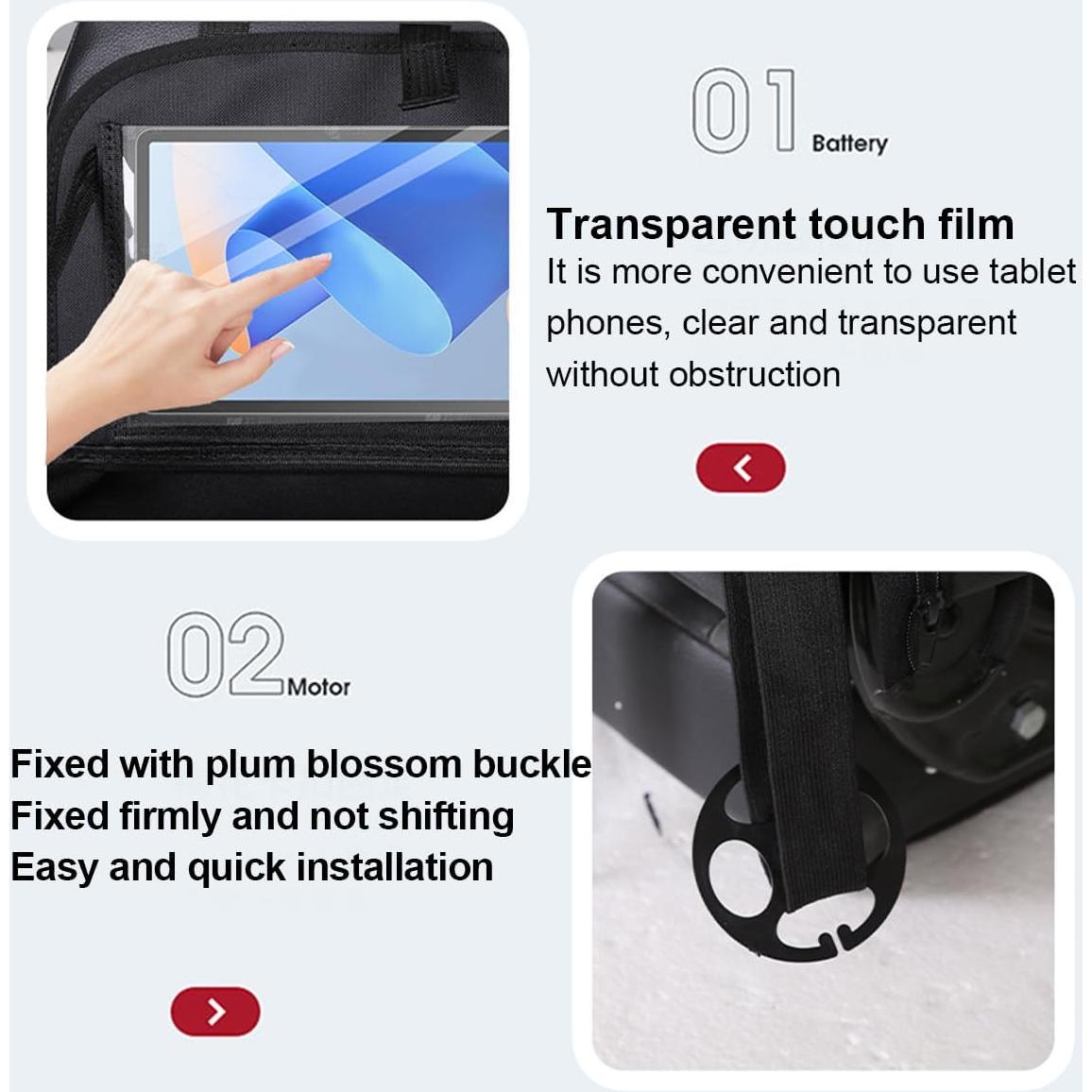 Organizador de Asiento Trasero Norkmdi con Bandeja Plegable Gris