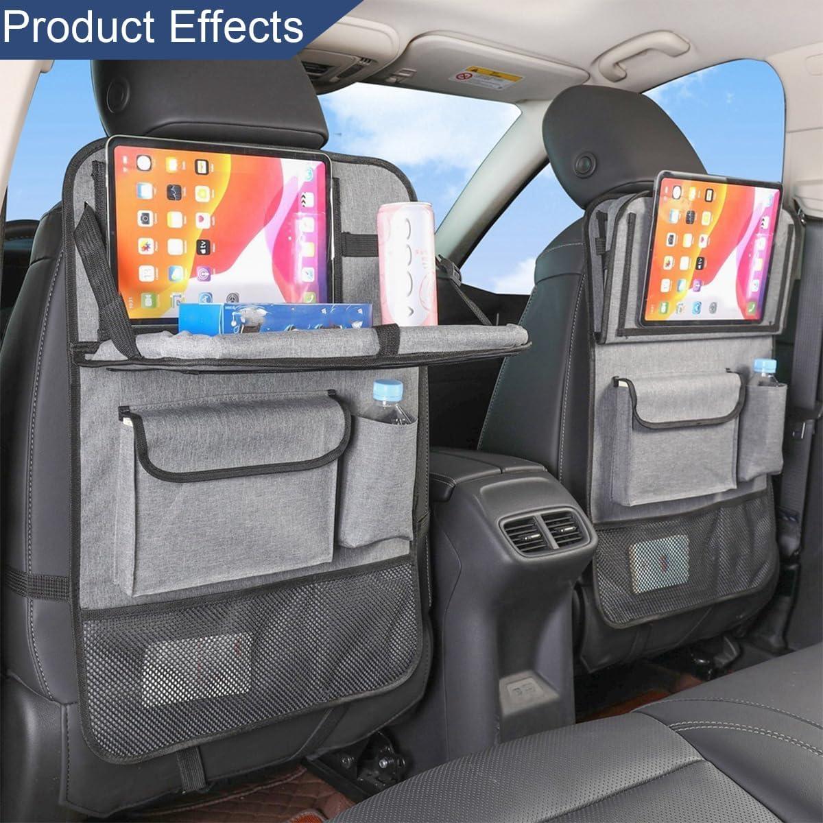 Organizador de Asiento Trasero Norkmdi con Bandeja Plegable Gris