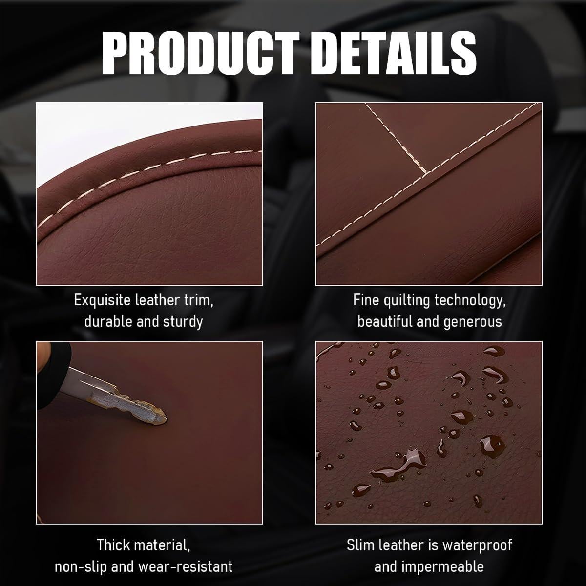 Organizador de Respaldo de Asiento de Coche ZNDAW 2PCS Cuero Café