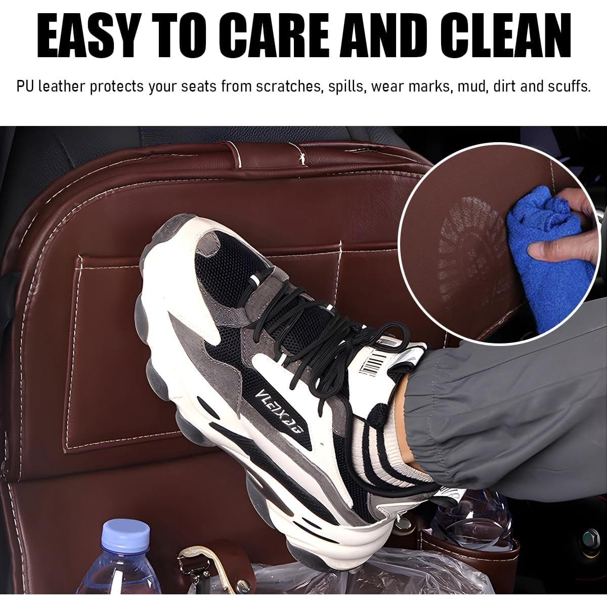 Organizador de Respaldo de Asiento de Coche ZNDAW 2PCS Cuero Café