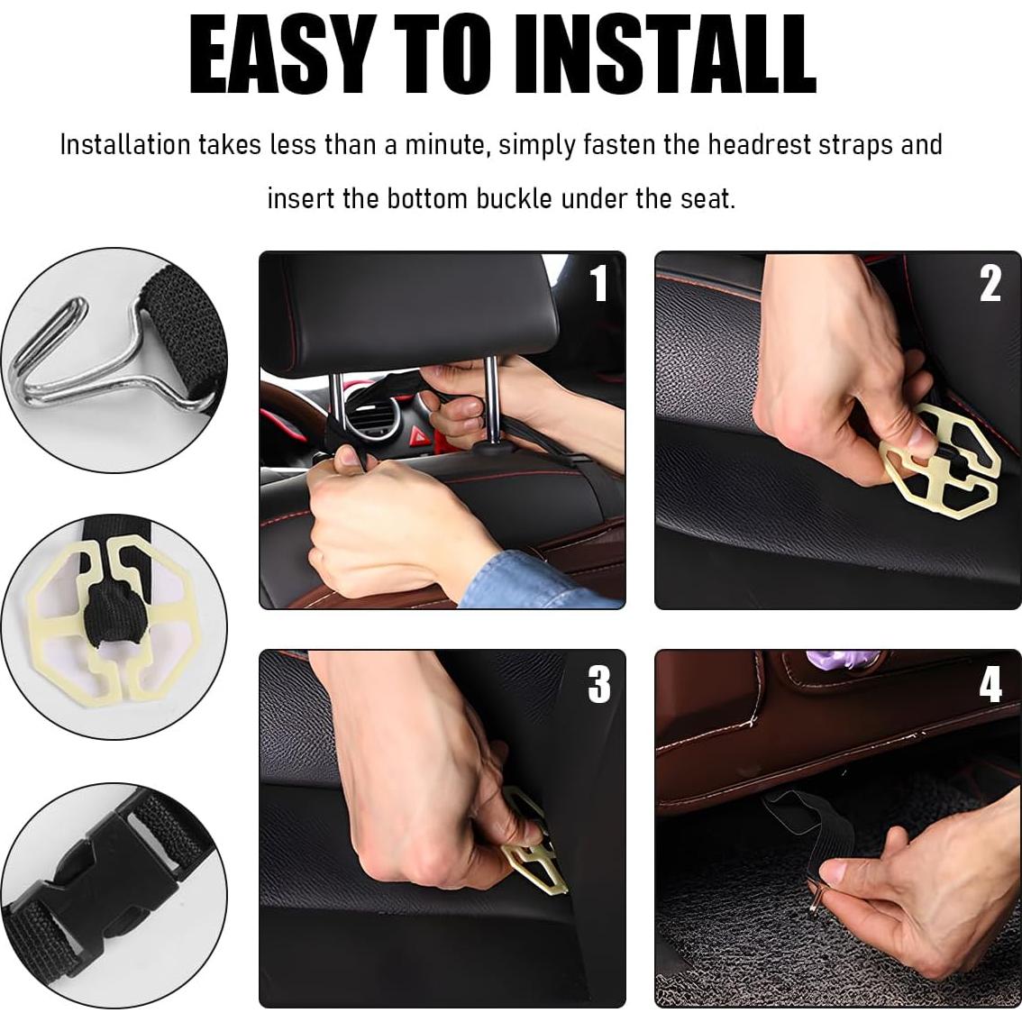 Organizador de Respaldo de Asiento de Coche ZNDAW 2PCS Cuero Café