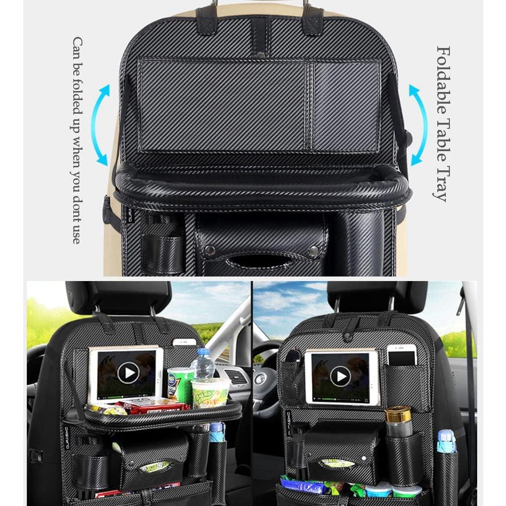 Organizador de Asiento Trasero de Coche DURASIKO con Bandeja Plegable
